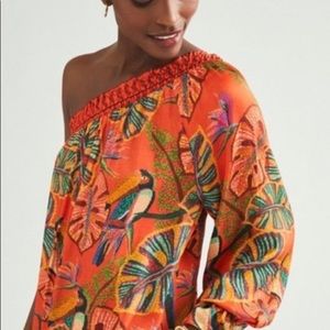 FARM Rio Anthro Fiji One-Shoulder Mini Dress SMALL